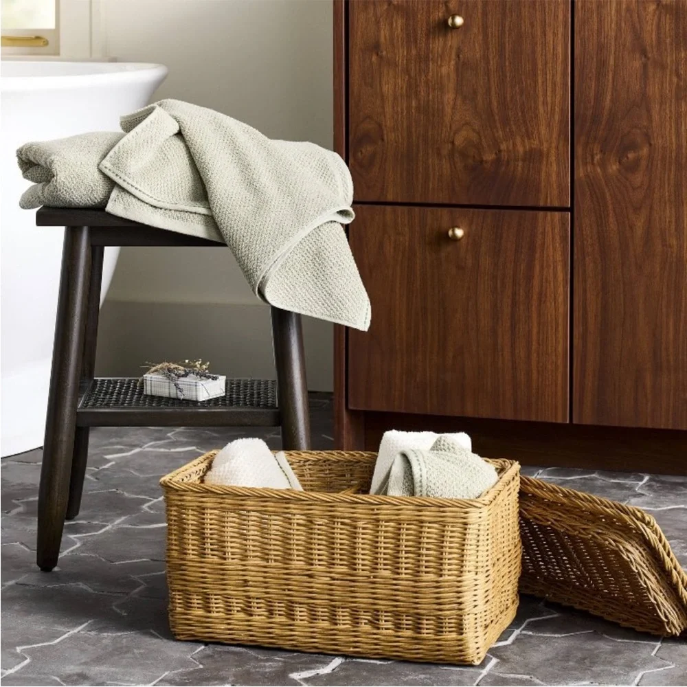 Medium Rattan Storage Basket with Lid - Hearth & Hand with Magnolia